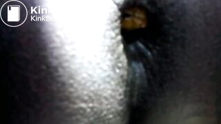 Black teen shitting close up