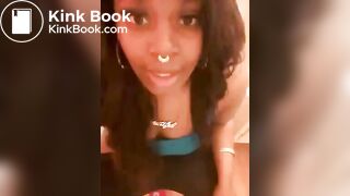 Pretty Ebony Shitting on Toilet