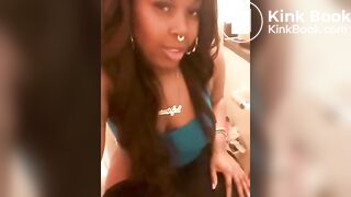 Pretty Ebony Shitting on Toilet