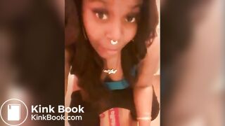 Pretty Ebony Shitting on Toilet