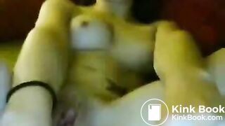 hottie rubs and fingers her cunt