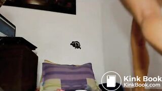 Cute latin teen gags and shits for daddy