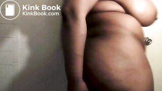 Ebony Dildoing Her Ass And Shitting