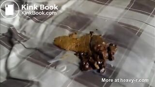 Cute young girl shitting