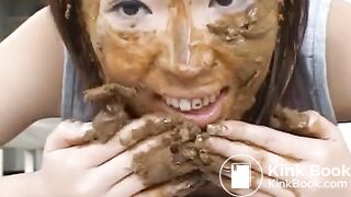 Asian Girl Eating Her Own Shit
