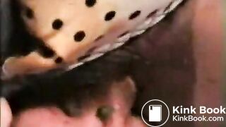 big tits MILF feeds her slave