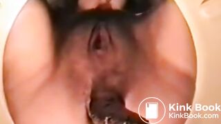 Constipated Girl Taking A Shit