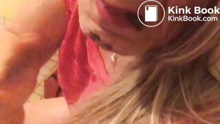 Blonde MILF eat her shit