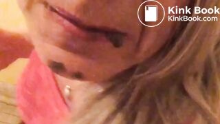 Blonde MILF eat her shit