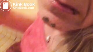 Blonde MILF eat her shit