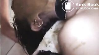 Asian Slut Eating Shit
