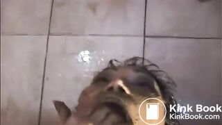 Asian Slut Eating Shit