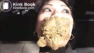 Asian Slut Eating Shit