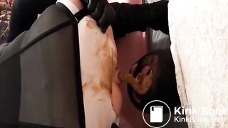 Scat Dinner For Masked Slave