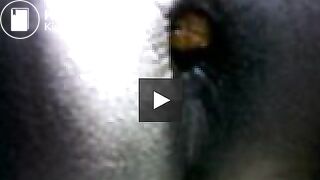 Black teen shitting close up