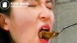 japanees scat eater mouth full shit and piss