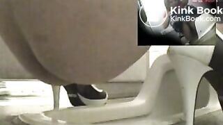 Self enema on public toilet