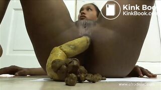 ebony on back poop scat