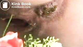 scat sg-0003 - shitting on rock in nature