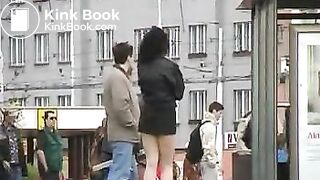 girl pooping in the pants in the street 6