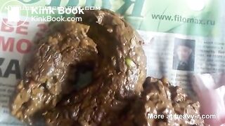 Girl Pooping Out Big Turd