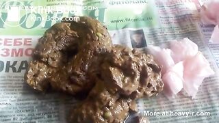 Girl Pooping Out Big Turd