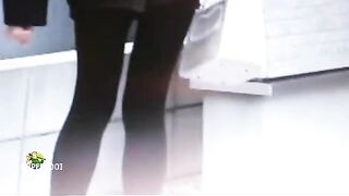 Girl taking a dump in public