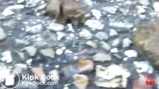 Adorable girl pooped her panties in front of a stranger with camera