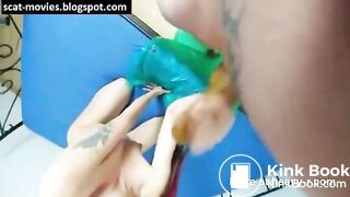 Rubbing His Cock In Her Shit