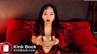 Asian Camwhore eats her own shitty vomit - No limits