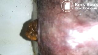 beautiful black asshole pushing out a fat turd:)