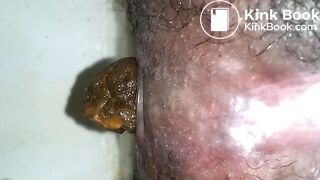 beautiful black asshole pushing out a fat turd:)
