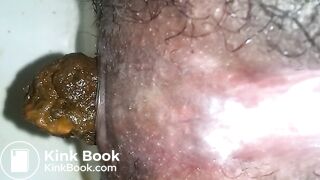 beautiful black asshole pushing out a fat turd:)