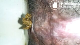 beautiful black asshole pushing out a fat turd:)