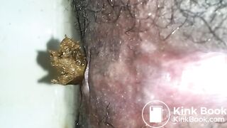 beautiful black asshole pushing out a fat turd:)