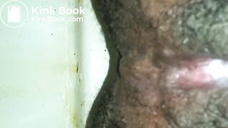 beautiful black asshole pushing out a fat turd:)