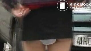 girl pooping in the pants in the street 8