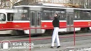 girl pooping in the pants in the street 5