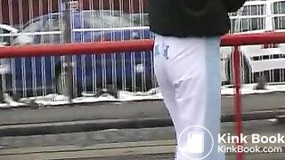 girl pooping in the pants in the street 5