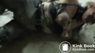 Tied Sub Rolling Down Her Own Feces