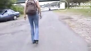 Girl fingers her wonderful ass and shits