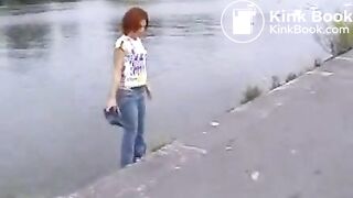 Girl fingers her wonderful ass and shits