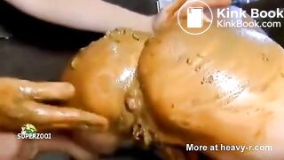 Stuffing Shit In Both Fuckholes