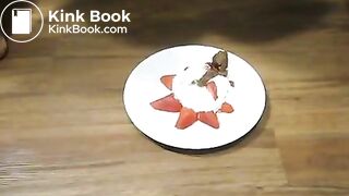 Scat with strawberries