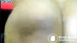 Ebony tries to shit then puts poo on her body