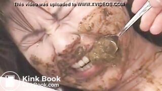 Asian Slut Eating Shit