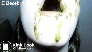 Beutiful Girl Chewing And Eating Master's Shit