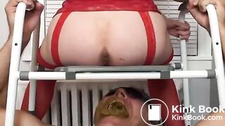 Lingerie Wife Scats In Hubby's Mouth