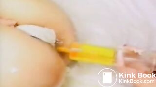 Scat lesbian eel enema fetish