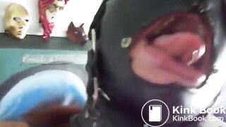 Slave licks shit from dirty butt plug